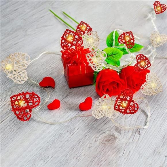 Valentine's Day String Lights, 10 FT 20 LED Heart Shape String Light - Picture 13 of 14